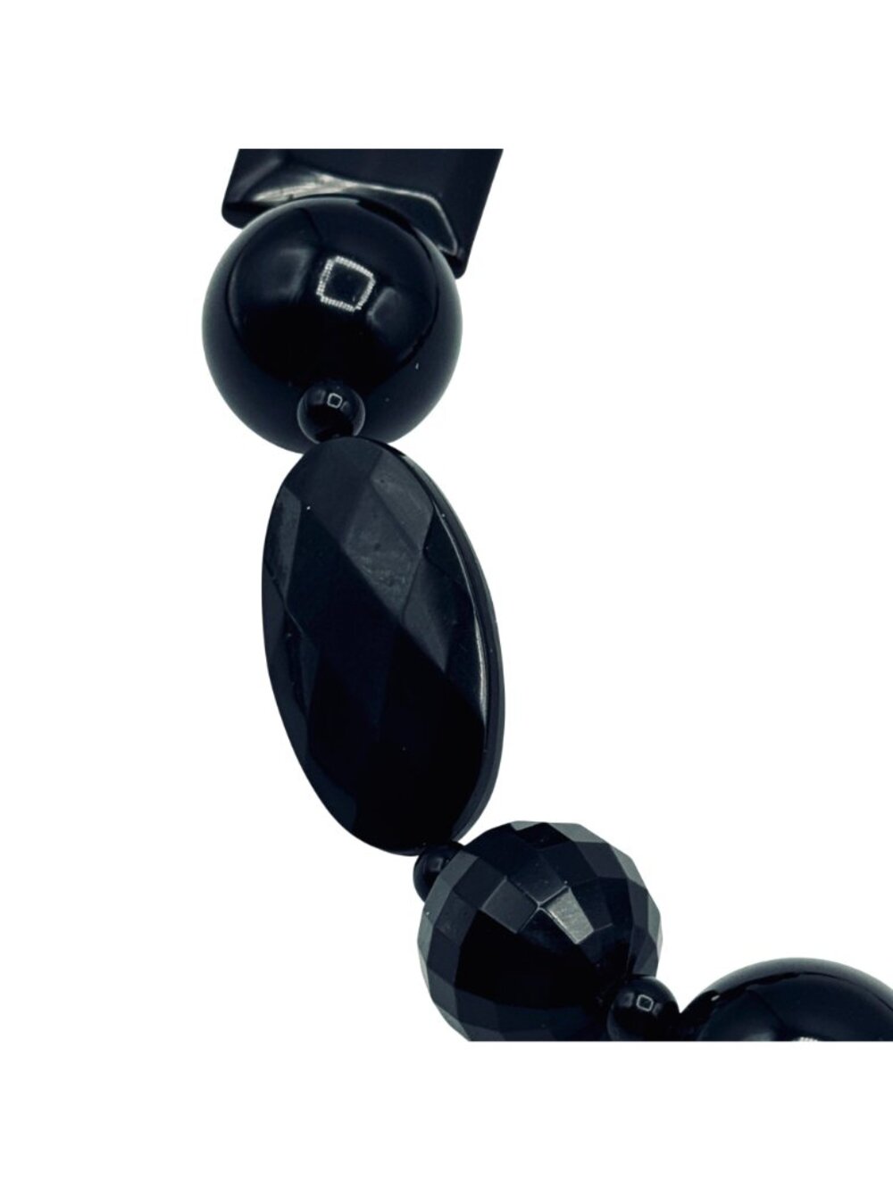 Chunky Black & White Glossy Bead Necklaces Statement Big Bold Acrylic 26" & 18" - Picture 7 of 11